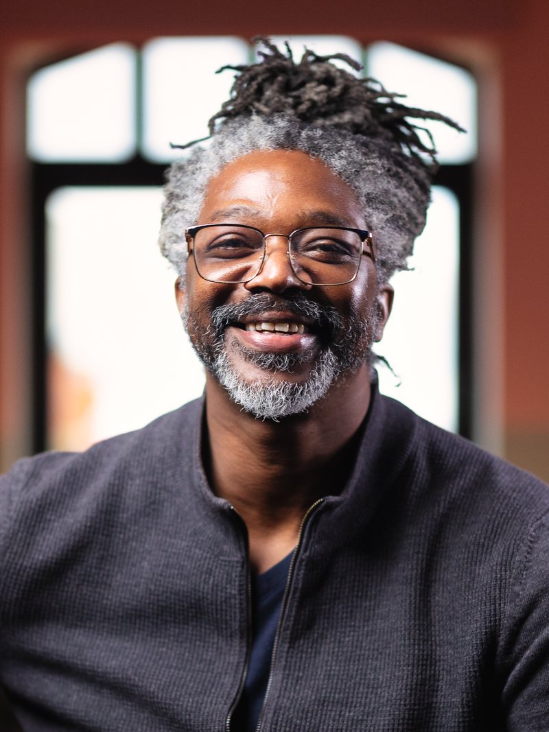 Kevan Smith, founder of Epiphany Content, in the arch-windows studio